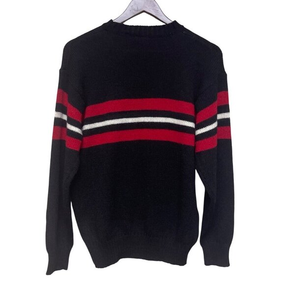 VTG Mickey Mouse Unlimited Acrylic Wool Blend Black Red Sweater Men's Medium - Picture 3 of 8